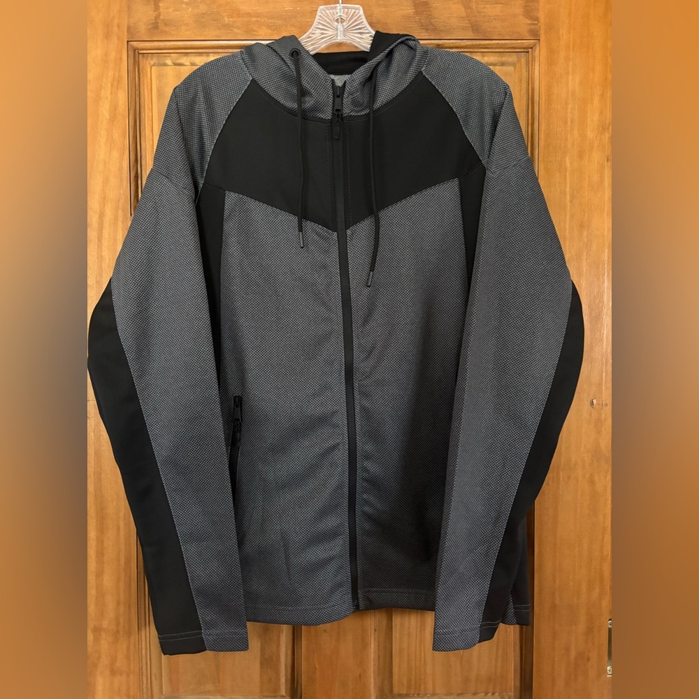 Men's Black and Gray Windbreaker Jacket